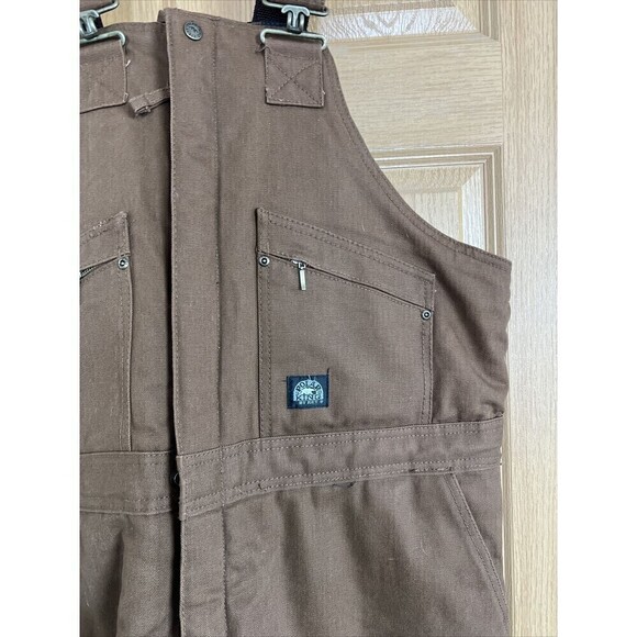 Polar King Brown Insulated Bib Overalls Carpenter Coveralls XLT - Picture 5 of 13